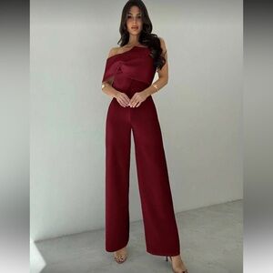 Elegant Burgundy Jumpsuit